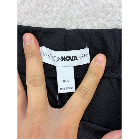 Fashion Nova Retro Track Joggers Men’s Black White Athletic Casual Pants Size L - Picture 11 of 13